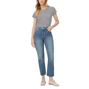 PAIGE womens Billy Crop Covered Button Fly Jeans size 25 The Roxy 27" inseam